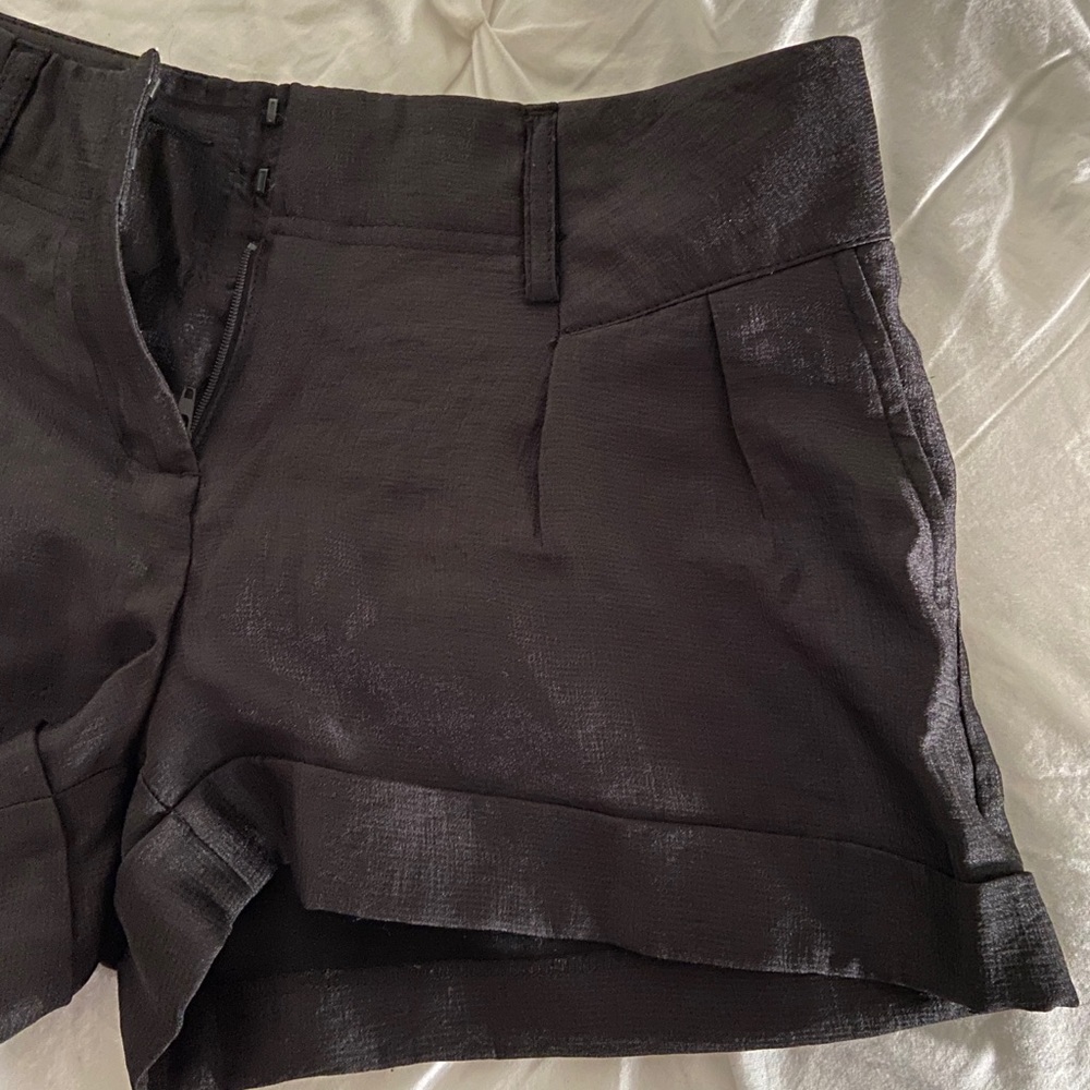 Express Shimmery Black Pleated Shorts